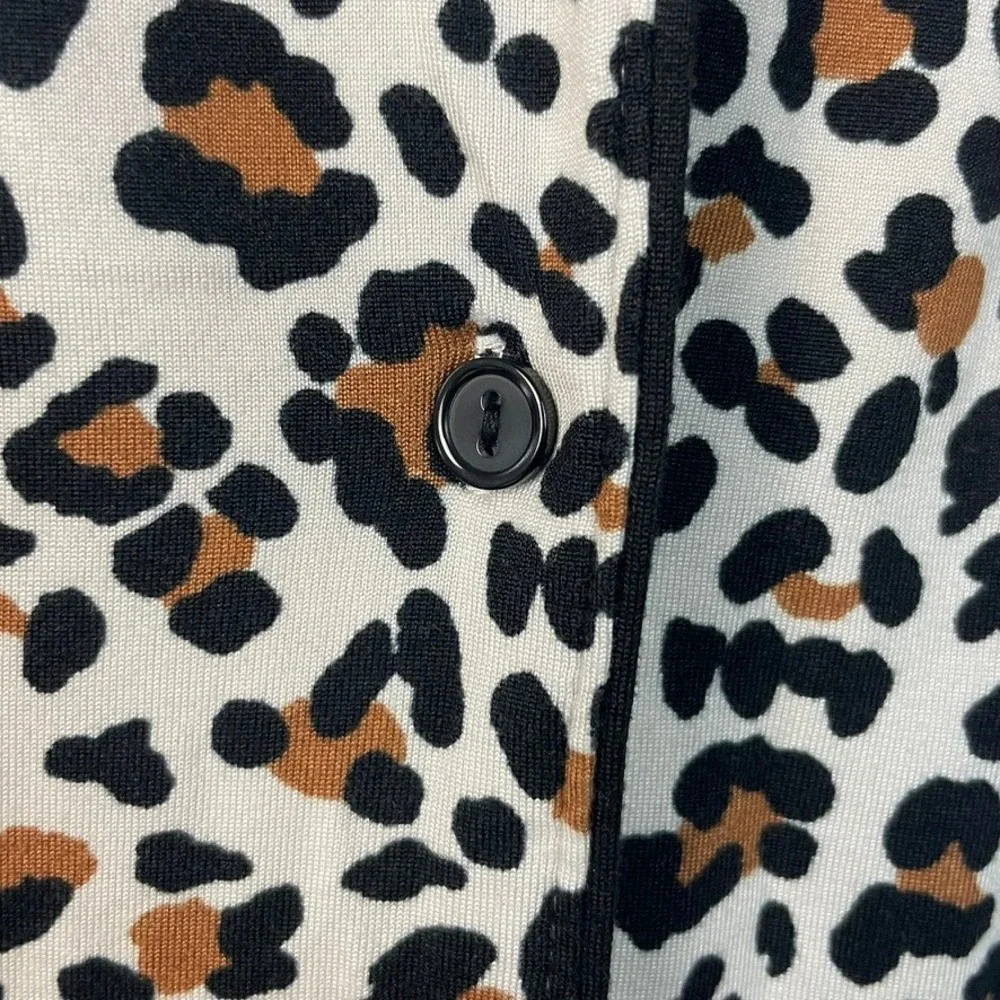 Flora by Flora Nikrooz Leopard Print Pajama‎ Set Women's L Cozy Lounge